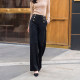 Double-breasted fashion trousers for women in spring and autumn, wide-legged, large-leg swing trousers, high-end pull-back, high-waist, straight-leg drapey wide-leg trousers