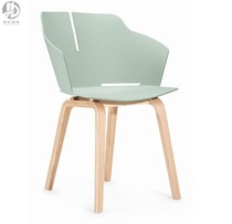 Simple modern solid wood dining hall chair Nordic home chair beauty salon front rest chair soft seat coffee hall chair