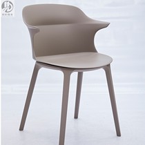 Simple dining room chair Nordic beach leisure chair milk tea shop chair Horn plastic chair open net red back chair