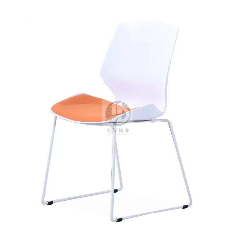 Top Good Student Training Chair White Baking Paint Staff Reception Chair Negotiating Chair Office Soft Seat Leaning Back Chair Casual Chair