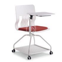 Simple white training chair writing board chair Plastic conference chair uppercase word board Smart classroom table and chair integrated chair