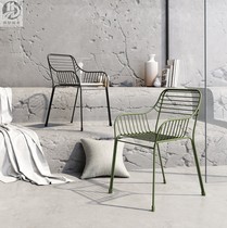 Spot Nordic Wind Modern Color Outdoor Caterinal Villa Garden Balcony Iron Art Chair Milk Tea Shop Chair