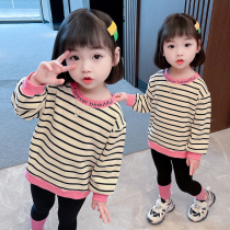 2021 girls autumn clothes New sweater baby Korean version of childrens pullover foreign girl coat baby clothes