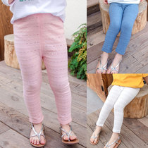 Girls summer leggings thin anti-mosquito pants summer girls baby childrens baby hollow trousers