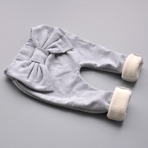Baby Girl Big pp Haren pants loose thick autumn and winter plus Velvet girl pants baby Foreign wear leggings