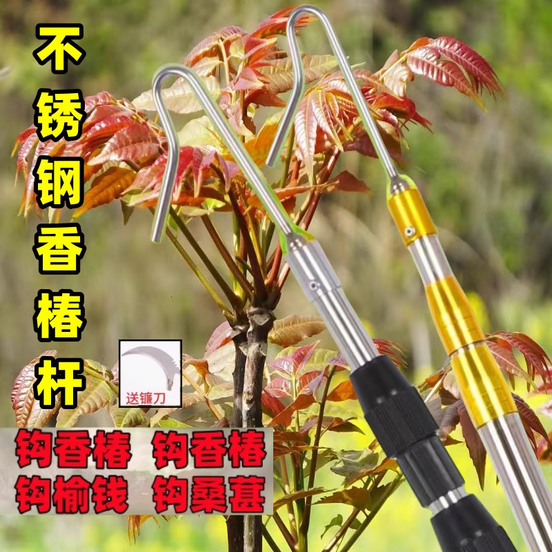 摘香椿神器香椿钩伸缩长杆加厚不锈钢长度可调摘香椿摘槐花农具杆