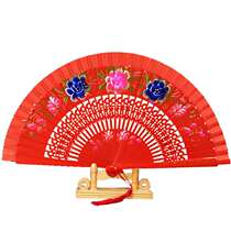 Cheongsam fan painted craft fan catwalk dance fan Spanish fan cos fan model fan photo studio photo fan