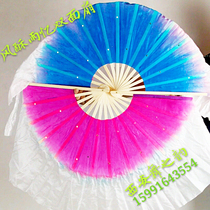 Double-sided dance fan wind crisp rain memory dance fan so bright a moonlight dance fan classical dance fan gradient dance fan