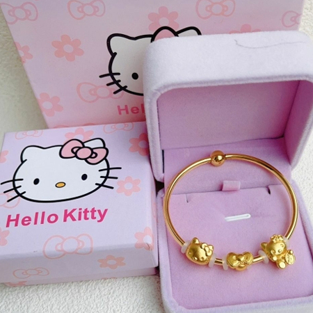 Kt Cat Bracelet Vietnamese Sand Gold Gold-Colored Bracelet Bowknot Adjustable Bracelet Delicate Sweet Cute Bracelet Gift for Girls Kt Cat Bracelet Vietnamese Sand Gold Gold-Colored Bracelet Bowknot Adjustable Bracelet Delicate Sweet Cute Bracelet Gift for Girls