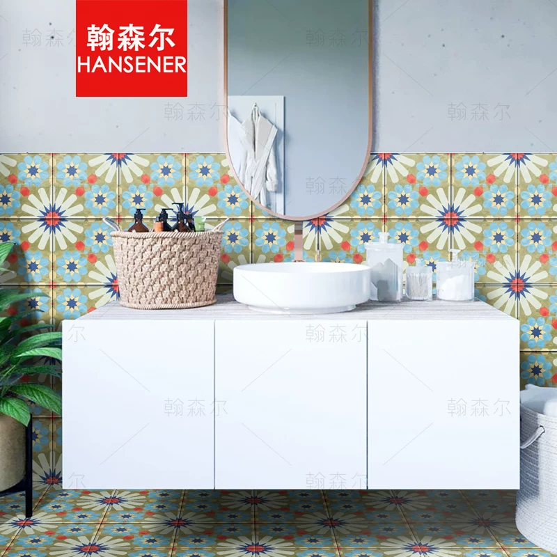 Hansonl toilet garden balcony small floor tile retro handmade tiles bathroom wall tile kitchen tile 1100