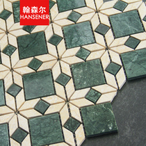 Han Sener Natural Marble Material Culture Stone Masick Villa Background Wall Imitation Antique Shanghai Old Foreign Room Ink Green