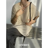 Шерстяная эластичная ткань, базовый лонгслив, футболка подходит для мужчин и женщин, свободный крой