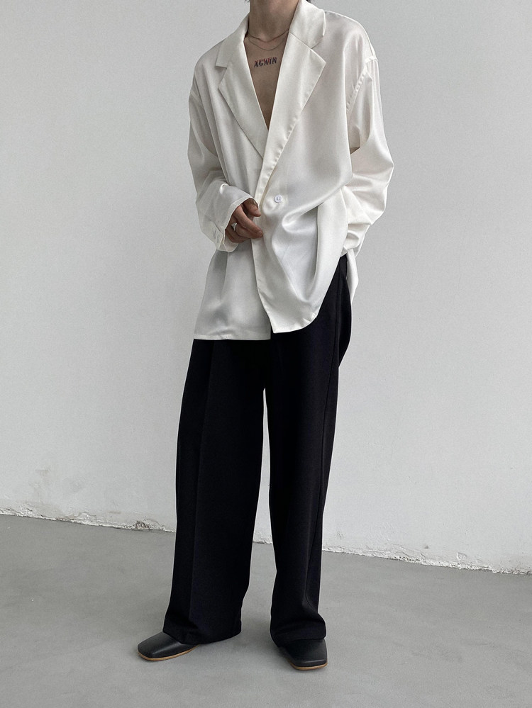 Genesisboy System твердый шелк льда тонкая модель драпировка один костюм пальто модельа Others / Other 