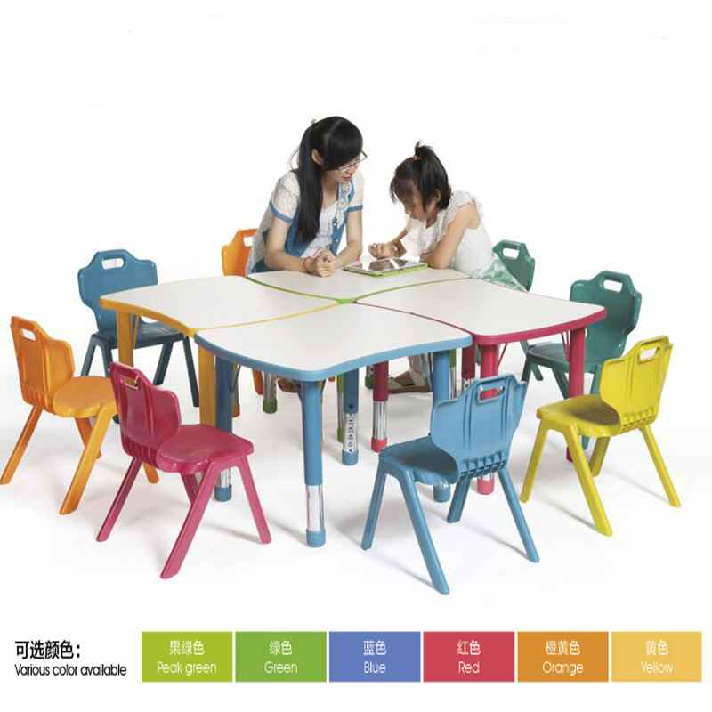 Yuchai Kindergarten class table and chairs Children study table Kit Baby Dining Table Games Table Drawing Table Can Lift Table