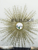European-style wrought sun glasses wall decoration mirror porch wall decoration metal soft three-dimensional wall decoration pendant