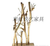 Chinese ornaments living room TV cabinet study porch handicraft iron bamboo decoration creative model room soft