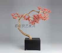  Modern home decoration new Chinese metal wrought iron crafts branches pine trees red pine welcome pine ornaments