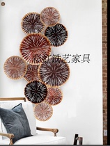Wrought Wall Lotus lotus leaf decoration living room TV sofa background decoration hotel decoration