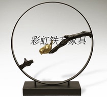 New Chinese ornaments porch ornaments round Chinese style model house soft decorations home birds furnishings animals