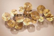 European-style wrought Lotus lotus leaf home accessories three-dimensional living room study wall hanging wall wall hanging popularity