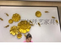 Iron Art Lotus Leaf Wall-mounted Lotus Wall Decoration Pendant Wall Accessories Hotel Clubhouse Soft Dress Background Wall Decorations