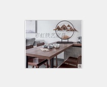 Modern Home Accessories New Chinese Metal Iron Art Circle Abstract Pendulum fake mountain group Mountain swinging piece furnishing