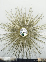  European-style wrought iron wall-mounted mirror Living room wall-mounted decoration Beauty salon decoration Hotel decoration wall decoration