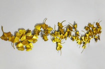 European Wrought iron ginkgo leaf wall hanging golden leaf Study living room bedroom home wall decoration