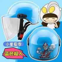 Child helmet white child helmet child Harley child half helmet boy summer kindergarten motorcycle