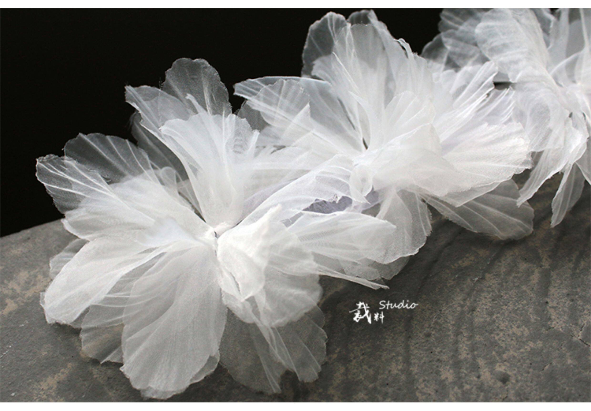 Кайма 虹膜立体大花蕾丝织物童装礼服婚纱头饰装饰手工diy胸花配件