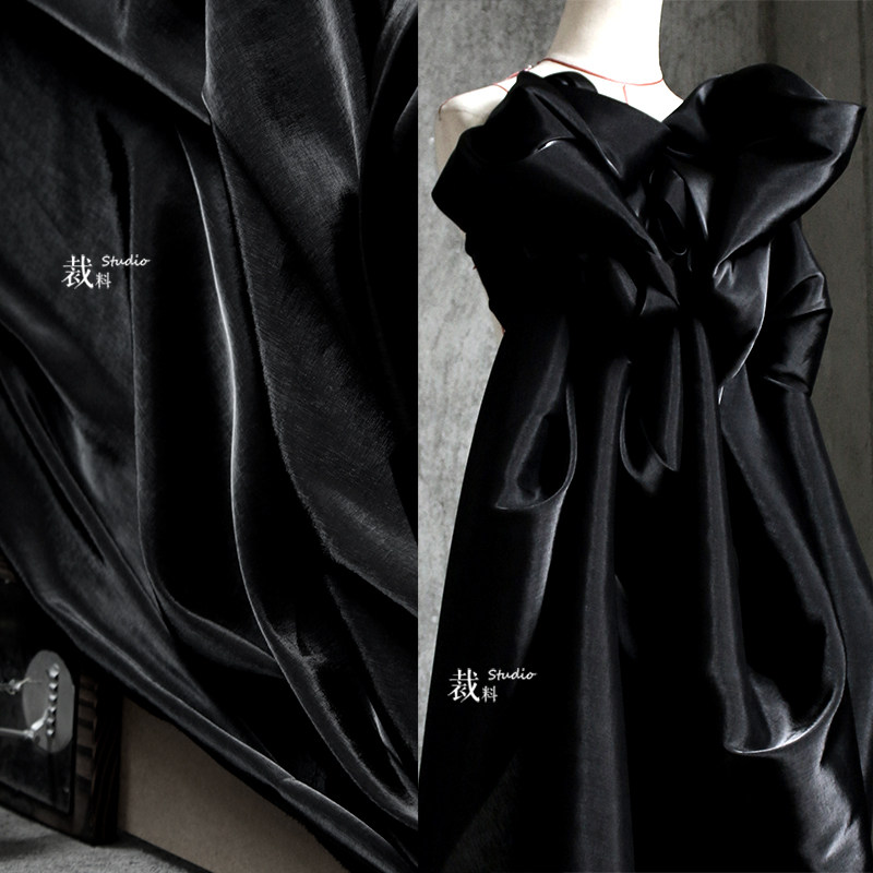 Water Light Glazed Yarn Thick Hard Yarn Satin God High Bright Fabric Silk Slip Crystal Glossy Bright Face Clothing Fabrics