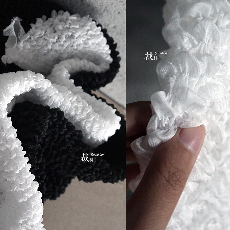 Pleated bubble pleated fabric three-dimensional heavy texture original jacquard dress wedding dress creative designer fabric