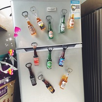 Refrigerator beer bottler bottler simulation bar bottler opener creative decoration player magnet