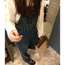 Wang maiden shop denim pants 2021 Autumn New Fashion vintage Hong Kong flavor high waist straight loose pants