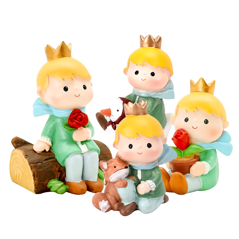 Small Prince Scene Cake Swing Piece Baked over Sugar Sweet Terrace Cake Decorative children Birthday Cake Decoration Accessories