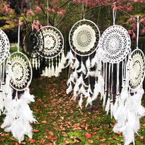 White feather dream catcher big decorative pendant pendant ornament Wind bell Indian dream catcher wedding wedding forest department