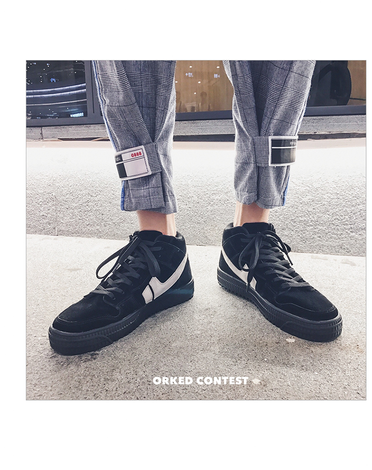 Giày cao cổ nam xu hướng hàn quốc 2018 mới thu đông cho bé trai cộng với giày cotton nhung dày giày sneaker ấm shop giày nam hàng hiệu