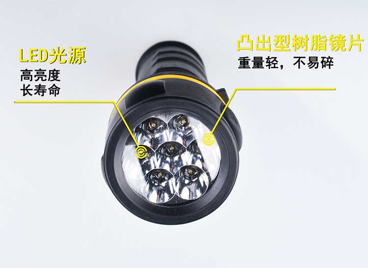 竞 Đèn LED tiết kiệm năng lượng chống chói đèn pin chống vỡ vỡ chiếu sáng nhà ngoài trời lắp đặt 2 phần 1 pin đèn pin sạc usb