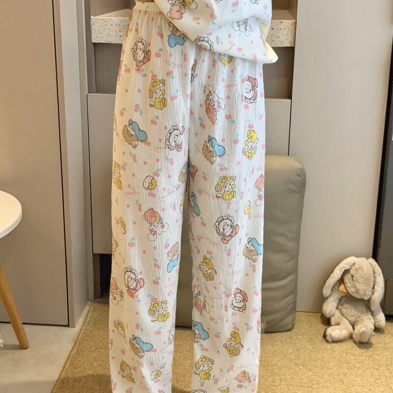 Women's Summer Pajama Pants, Long, Pure Cotton, Thin, Cute Cartoon, Loose, Can Be Worn Outside, High-End Feel, Single Piece, Home Pants, Spring and Autumn Women's Summer Pajama Pants, Long, Pure Cotton, Thin, Cute Cartoon, Loose, Can Be Worn Outside, High-End Feel, Single Piece, Home Pants, Spring and Autumn