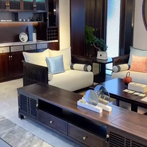New Chinese style ebony wood sofa combination large villa living room light luxury Zen style Chinese style hotel furniture whole house customization