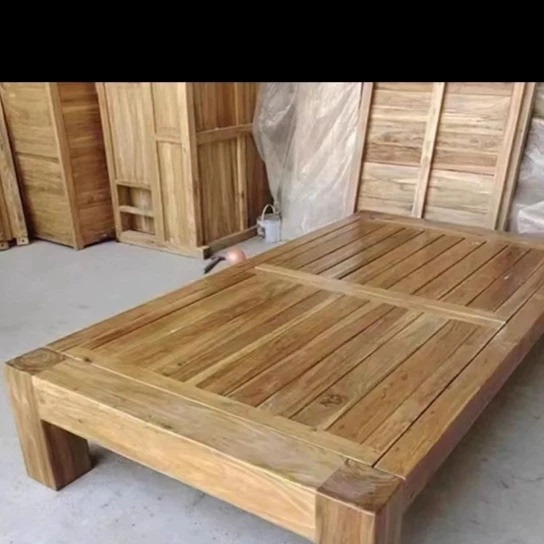 Northern Old Elm Korean-Style Tatami Bed, Large Solid Wood Low Bed, Mortise and Tenon Double Single Bed, Direct Sale from Manufacturer