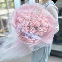 ins Net red Eternal rose soap flower bouquet Holiday birthday gift to send girlfriend best friend creative crown