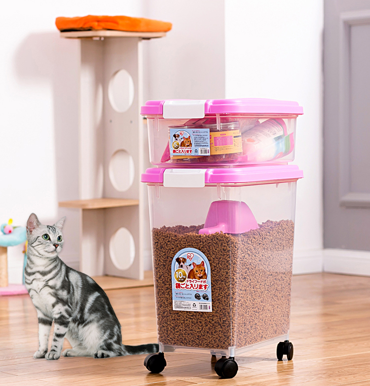 Alice IRIS Storage Grain Thùng Alice Cat Thức ăn cho chó Thực phẩm Niêm phong Xô Độ ẩm Lưu trữ Xô Pet Hộp 5 / 10kg - Cat / Dog hàng ngày Neccessities 	bát ăn chống gù cho chó	