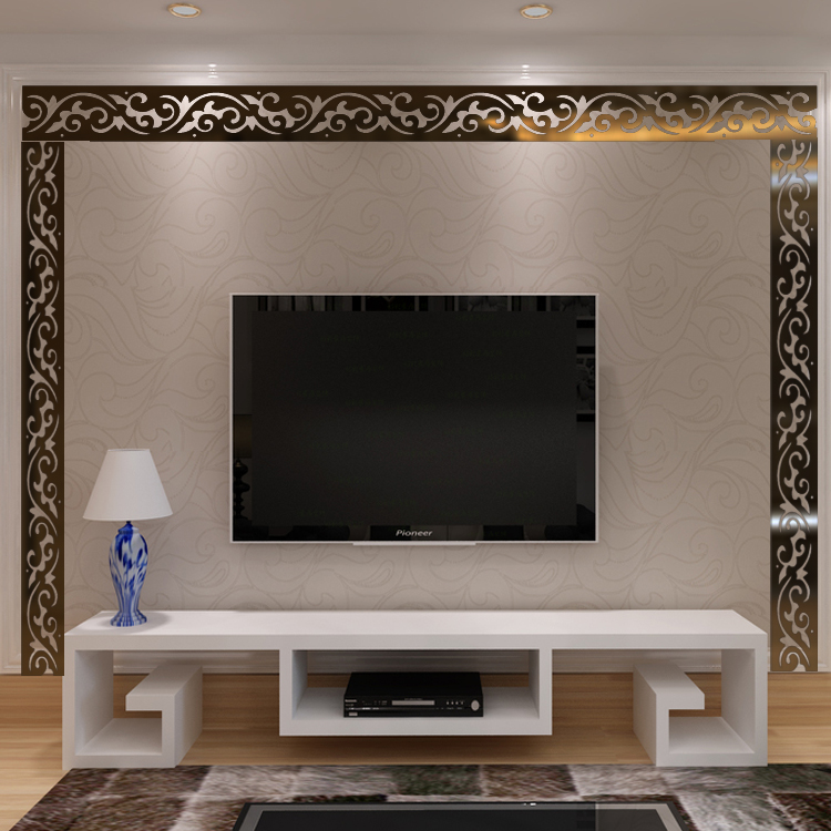3d tự dính rỗng ba chiều acrylic gương ốp lưng dây chuyền dán tường trần TV nền viền trang trí dán - TV tivi lg 43