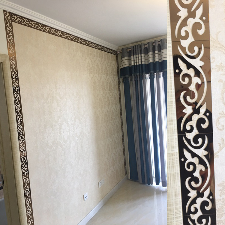 3d tự dính rỗng ba chiều acrylic gương ốp lưng dây chuyền dán tường trần TV nền viền trang trí dán - TV tivi lg 43