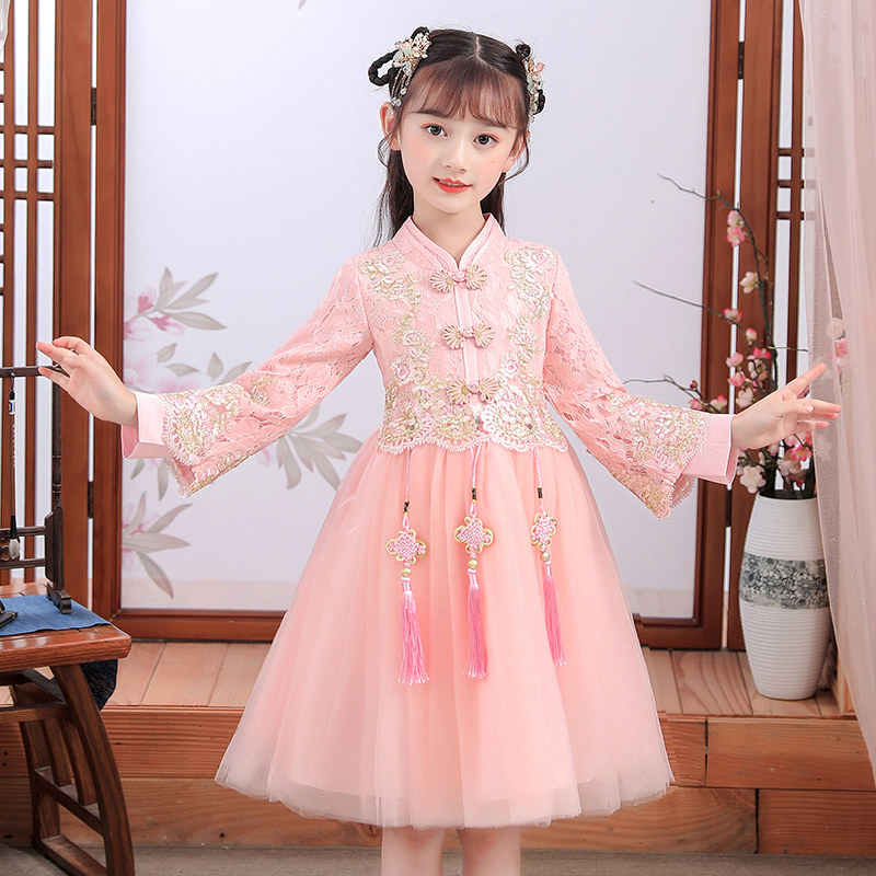 Children's Dress Spring and Autumn New Antique Hanfu Super Fairy Princess Dress Girls Chinese Style Ancient Dress Children's Clothes Girls