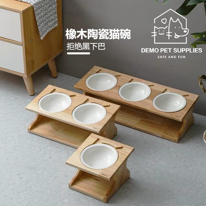 Cat Bowl Double Bowl Cat Food Bowl Cat Bowl Dog Bowl Ceramic Cat Food Bowl Cat Rice Bowl Water Bowl Cat Bowl Rack Dining Table Cat Supplies