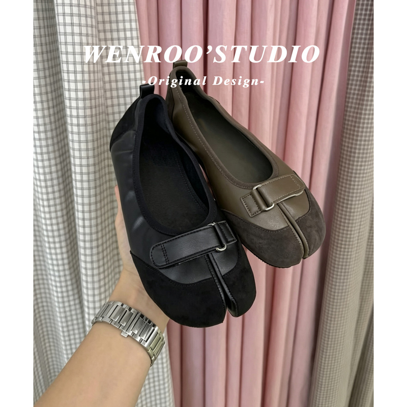 Niche Design Velcro Split-Toe Ballet Flats for Women, Autumn 2026 New Style Slip-On Soft Shallow Flat Shoes Niche Design Velcro Split-Toe Ballet Flats for Women, Autumn 2026 New Style Slip-On Soft Shallow Flat Shoes