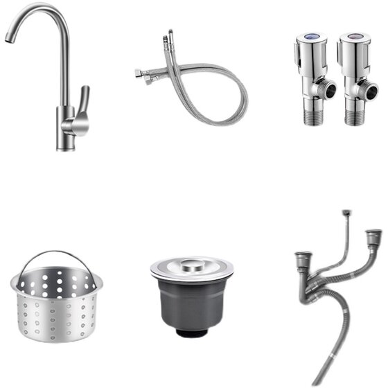 Stainless Steel Sink Single Bowl Dishwashing Sink Kitchen Sink Double Bowl Handwashing Sink Integrated Thickened Household Simple Model