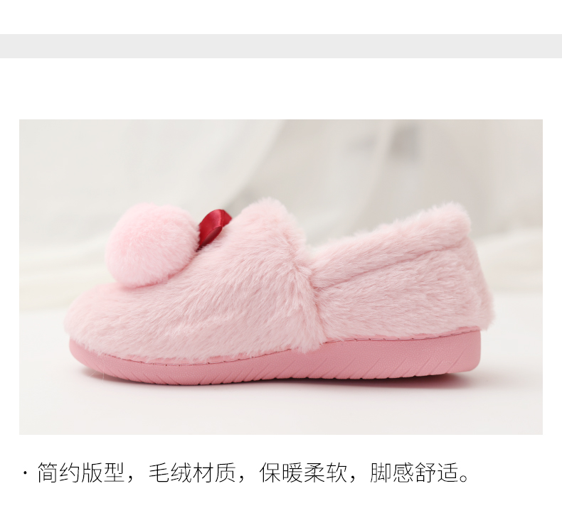 Dép cotton nữ mùa thu và mùa đông ấm áp giày chống trượt tháng với dép trong nhà dễ thương cộng với dép lông nhung mùa đông dép đi trong nhà tắm